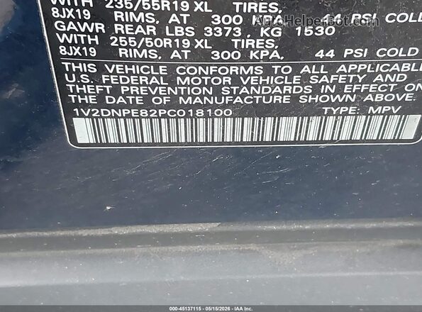 1V2DNPE82PC018100 2023 VOLKSWAGEN ID.4 Blue Շարժիչի բաժամունքի տեսք