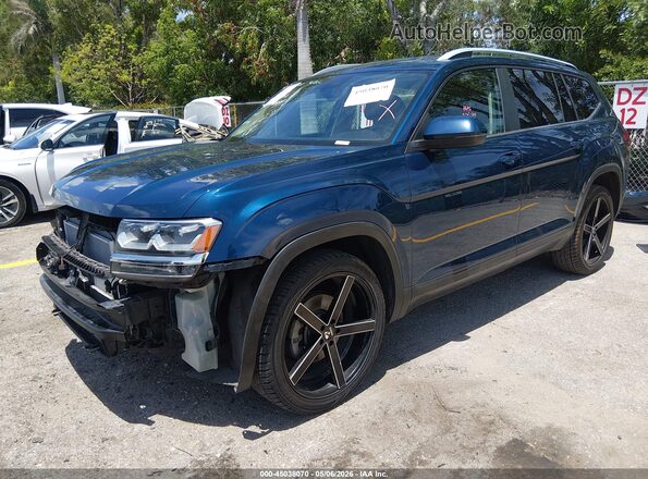 1V2DR2CA2KC549979 2019 VOLKSWAGEN ATLAS Blue Առջևի ձախ երեք քառորդ տեսարան
