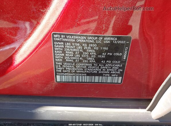 1V2FMPE84PC009345 2023 VOLKSWAGEN ID.4 Red ძრავის განყოფილების ხედი