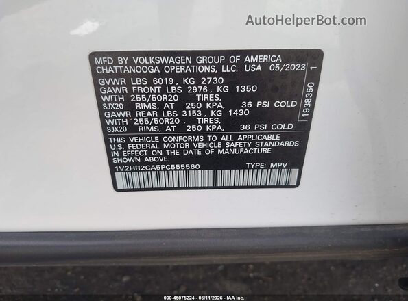 1V2HR2CA5PC555560 2023 VOLKSWAGEN ATLAS White 