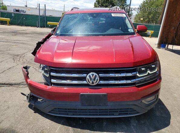 1V2MR2CA3JC545017 2018 VOLKSWAGEN ATLAS Maroon წინა ხედი
