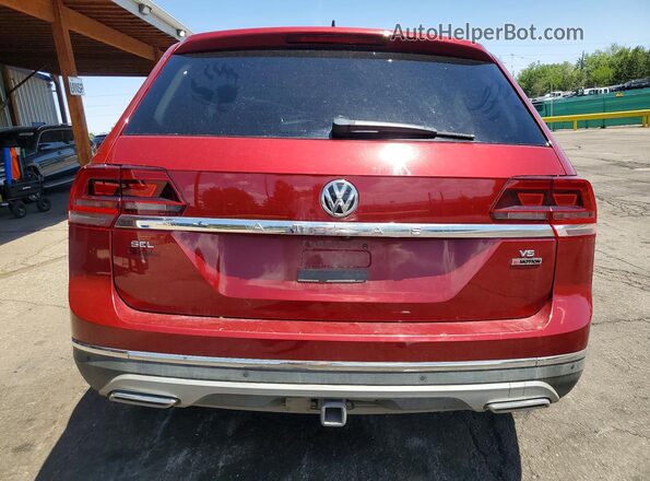 1V2MR2CA3JC545017 2018 VOLKSWAGEN ATLAS Maroon უკანა ხედი