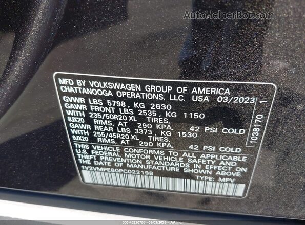 1V2VMPE80PC022198 2023 VOLKSWAGEN ID.4 Black Вид підкапотного простору