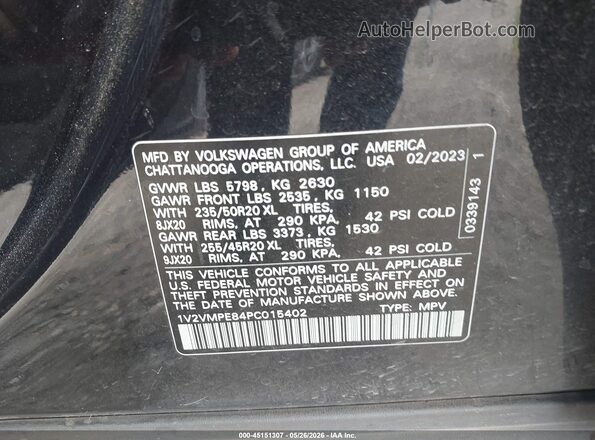 1V2VMPE84PC015402 2023 VOLKSWAGEN ID.4 Black ძრავის განყოფილების ხედი