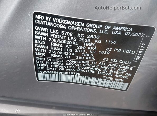 1V2VMPE89PC018795 2023 VOLKSWAGEN ID.4 Серый 