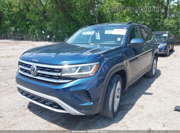 1V2WP2CA3MC607812 2021 VOLKSWAGEN ATLAS Blue Vista tres cuartos delantera izquierda