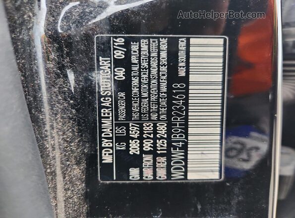 WDDWF4JB9HR234618 2017 MERCEDES-BENZ C Черный 