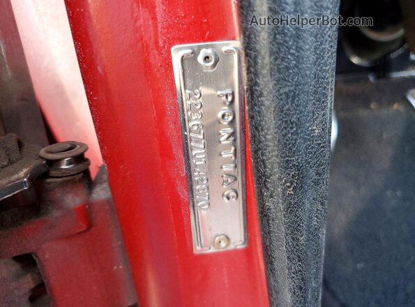 223677U142870 1967 PONTIAC FIREBIRD Red ძრავის განყოფილების ხედი