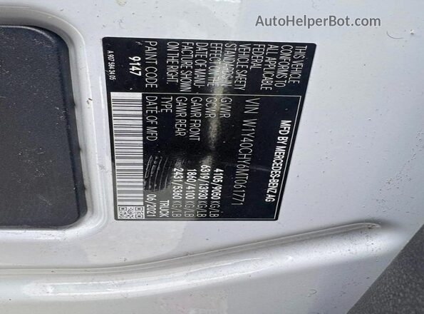 W1Y40CHY6MT061771 2021 MERCEDES-BENZ SPRINTER White 