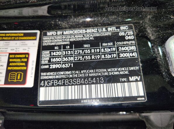 4JGFB4FB3SB465413 2025 MERCEDES-BENZ GLE Black 