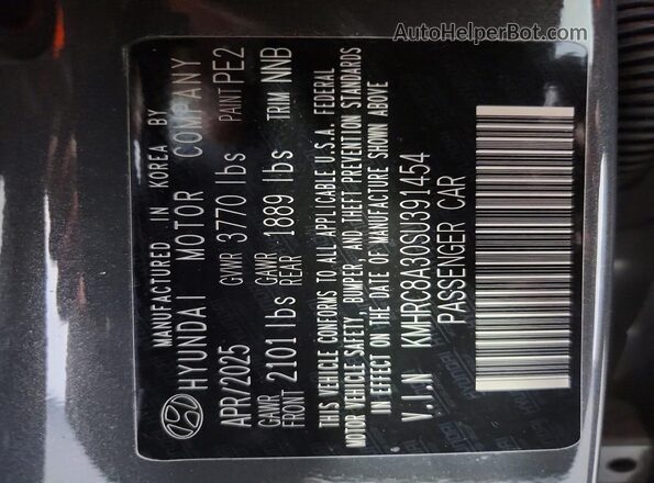 KMHRC8A30SU391454 2025 HYUNDAI VENUE Gray 