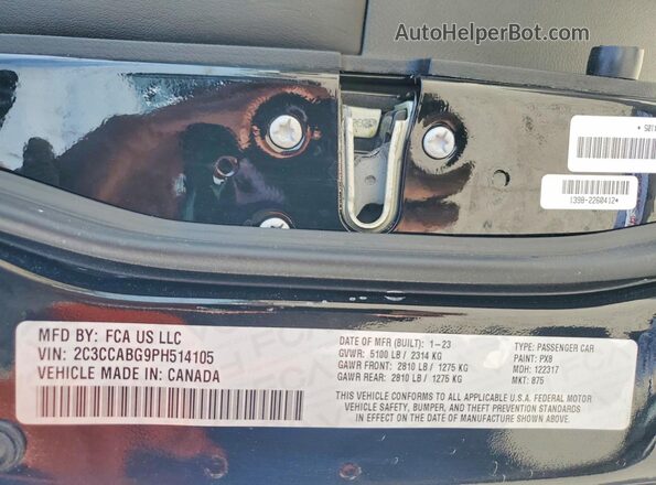 2C3CCABG9PH514105 2023 CHRYSLER 300 Черный Вид наклейки с VIN-кодом
