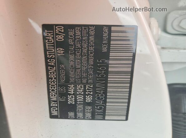 W1K5J4GB4MN154615 2021 MERCEDES-BENZ CLA-CLASS White 