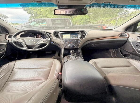 KM8SR4HF2HU185683 2017 HYUNDAI SANTA Gray Rear seats view