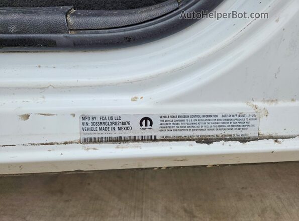 3C63RRGL3RG218876 2024 RAM 3500 White Вид наклейки з VIN-кодом