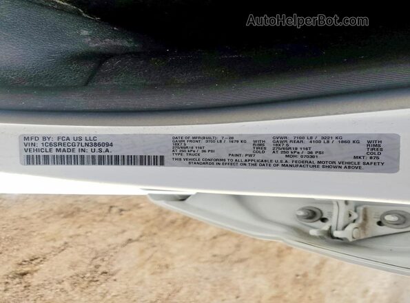 1C6SRECG7LN386094 2020 RAM 1500 White 