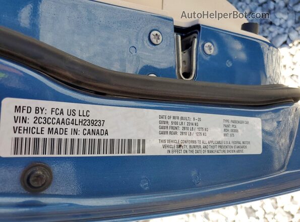 2C3CCAAG4LH239237 2020 CHRYSLER 300 Blue Engine compartment view