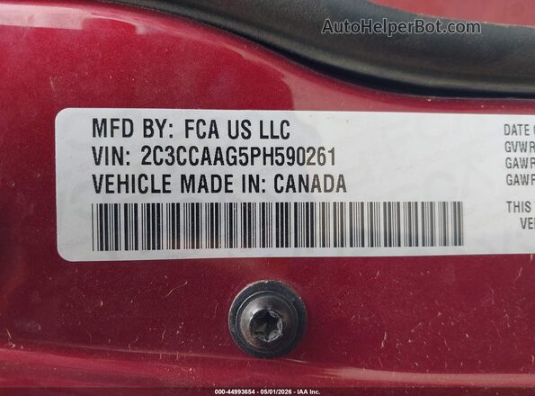 2C3CCAAG5PH590261 2023 CHRYSLER 300 Maroon 