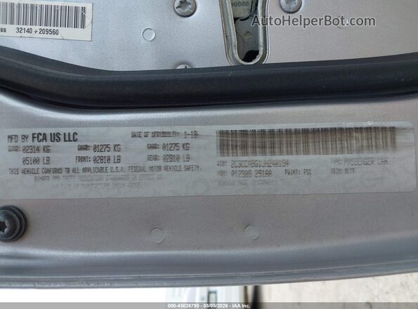 2C3CCABG1JH240194 2018 CHRYSLER 300 Gray 