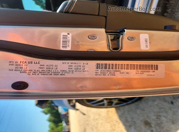 2C3CCABG2JH266691 2018 CHRYSLER 300 Silver VIN sticker view