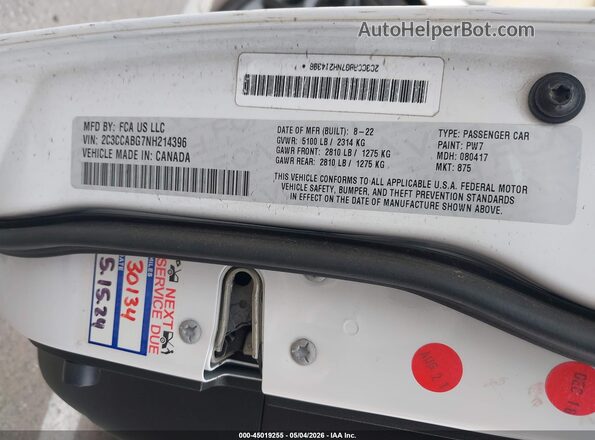 2C3CCABG7NH214396 2022 CHRYSLER 300 White 