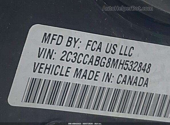 2C3CCABG8MH532848 2021 CHRYSLER 300 Черный Вид подкапотного пространства