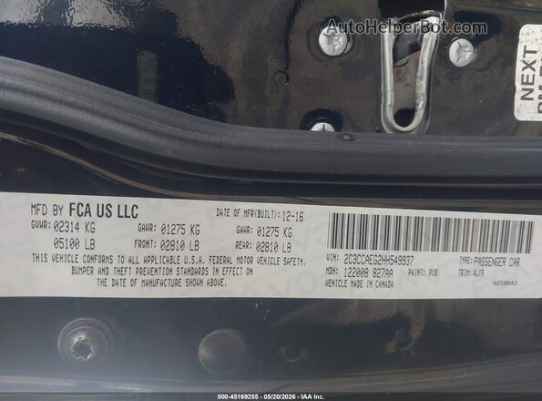 2C3CCAEG2HH549937 2017 CHRYSLER 300 Black Widok komory silnika
