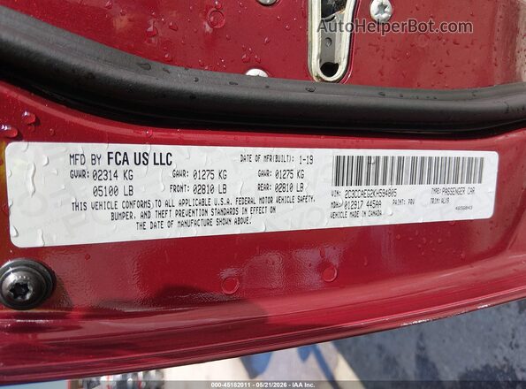 2C3CCAEG2KH594805 2019 CHRYSLER 300 Red Engine compartment view