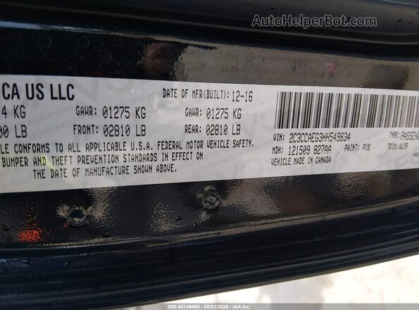 2C3CCAEG3HH549834 2017 CHRYSLER 300 Черный Вид подкапотного пространства