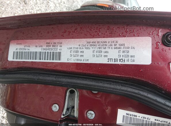 2C3CCAEG5KH594913 2019 CHRYSLER 300 Бордовый Вид подкапотного пространства
