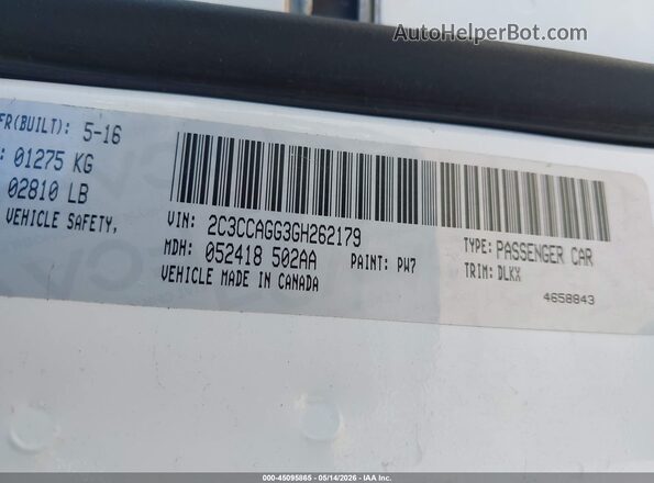 2C3CCAGG3GH262179 2016 CHRYSLER 300 White Շարժիչի բաժամունքի տեսք