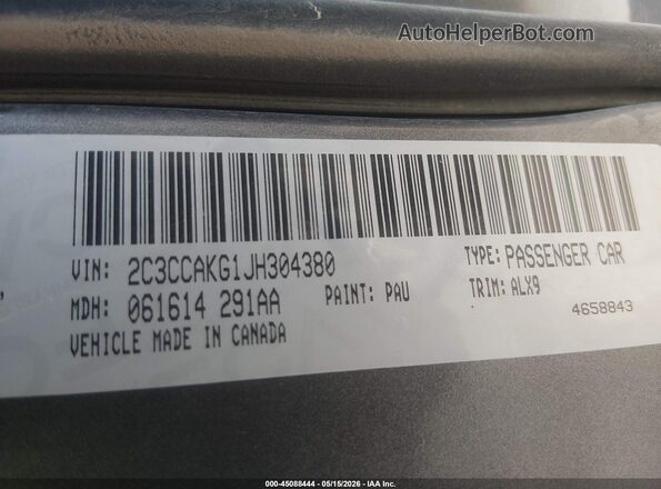 2C3CCAKG1JH304380 2018 CHRYSLER 300 Gray 