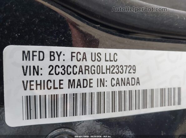 2C3CCARG0LH233729 2020 CHRYSLER 300 Black Вид підкапотного простору