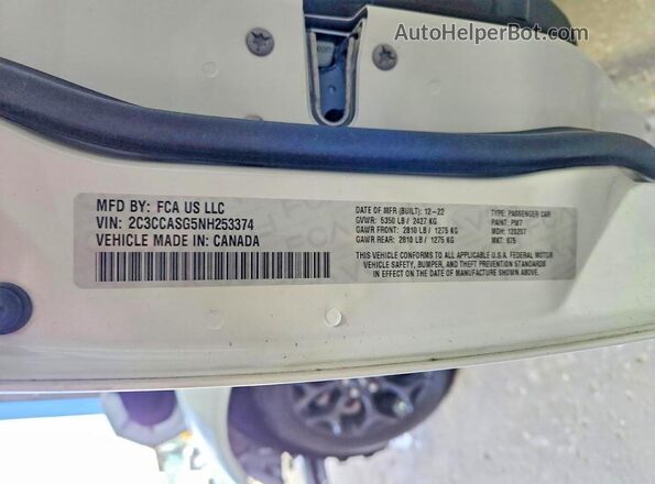 2C3CCASG5NH253374 2022 CHRYSLER 300 White 