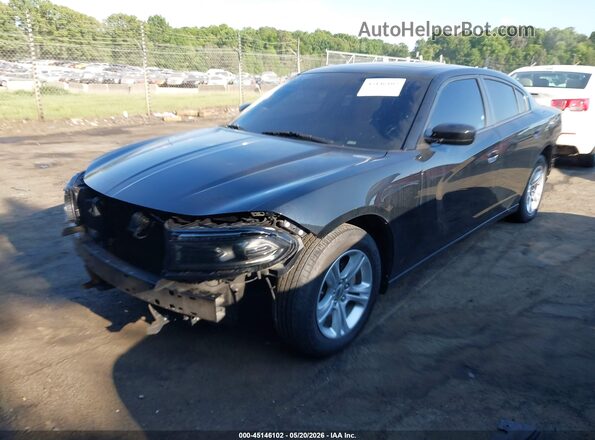 2C3CDXBG0NH152677 2022 DODGE CHARGER Black Առջևի ձախ երեք քառորդ տեսարան