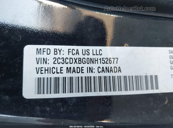 2C3CDXBG0NH152677 2022 DODGE CHARGER Black Շարժիչի բաժամունքի տեսք