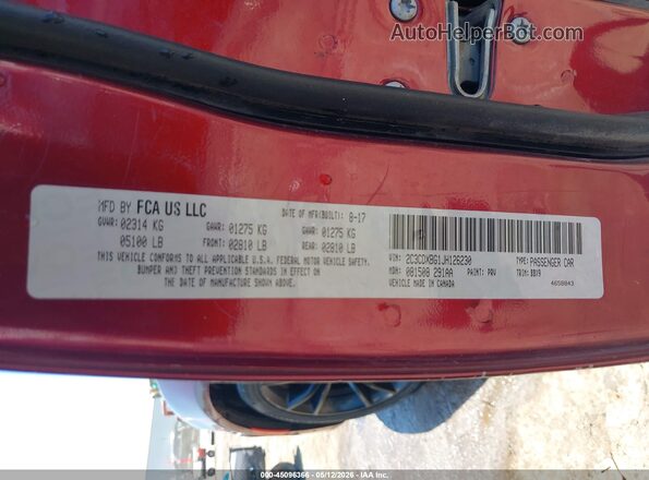 2C3CDXBG1JH126230 2018 DODGE CHARGER Red Вид підкапотного простору