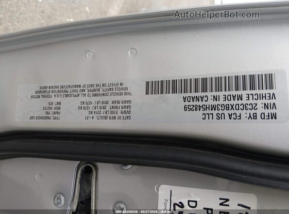 2C3CDXBG3MH548259 2021 DODGE CHARGER Silver Engine compartment view