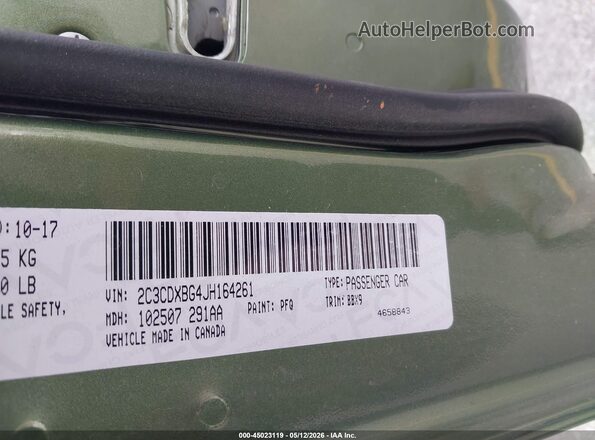 2C3CDXBG4JH164261 2018 DODGE CHARGER Green Շարժիչի բաժամունքի տեսք