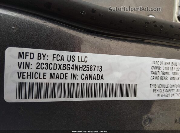 2C3CDXBG4NH258713 2022 DODGE CHARGER Black 
