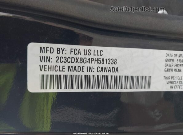 2C3CDXBG4PH581338 2023 DODGE CHARGER Black Вид підкапотного простору