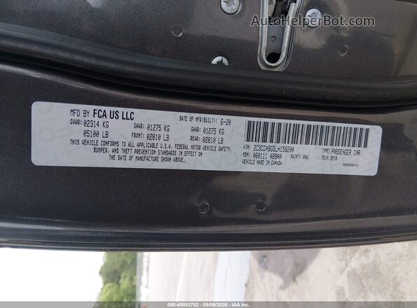 2C3CDXBG5LH158200 2020 DODGE CHARGER Black ძრავის განყოფილების ხედი