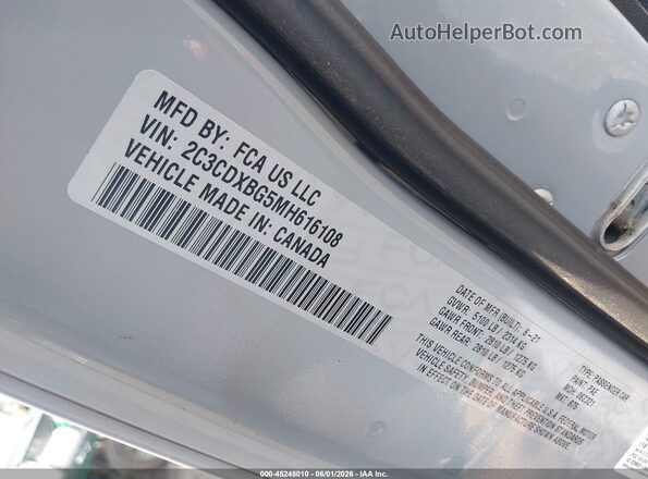 2C3CDXBG5MH616108 2021 DODGE CHARGER Серый Вид подкапотного пространства