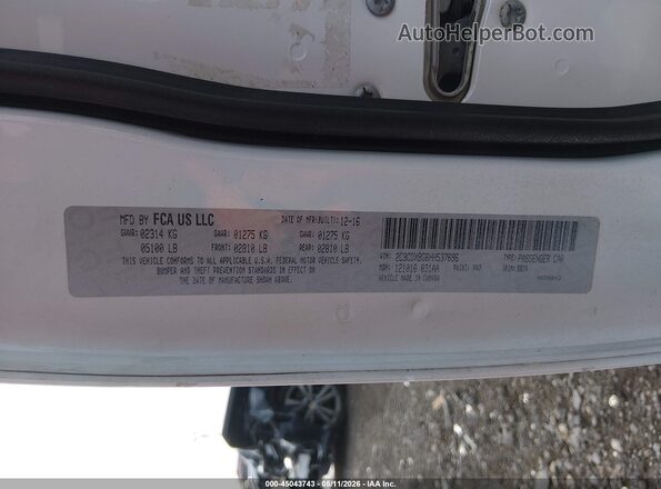 2C3CDXBG6HH537696 2017 DODGE CHARGER White 