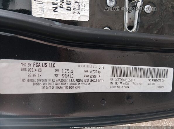 2C3CDXBG9KH657810 2019 DODGE CHARGER Black 