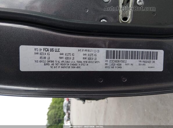 2C3CDXBG9KH720212 2019 DODGE CHARGER Black 