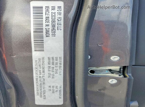 2C3CDXBG9MH628181 2021 DODGE CHARGER Gray ძრავის განყოფილების ხედი