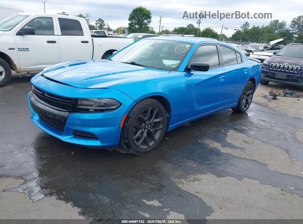 2C3CDXBGXKH700602 2019 DODGE CHARGER Синий Передняя левая четверть