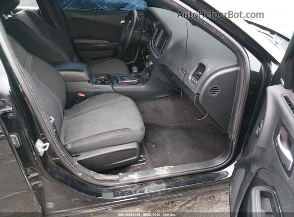 2C3CDXCT0GH258299 2016 DODGE CHARGER Black Widok wnętrza z przodu