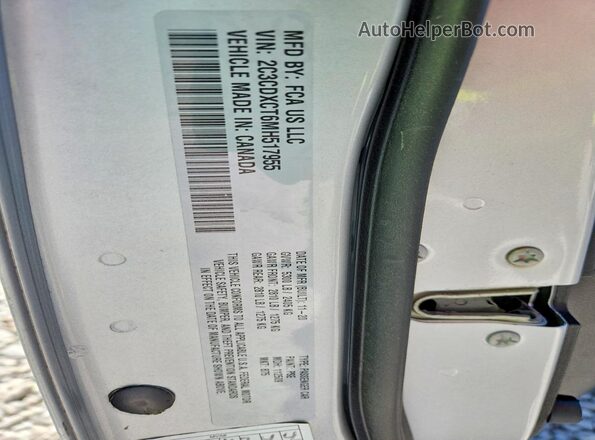 2C3CDXCT6MH517955 2021 DODGE CHARGER Silver Вид наклейки з VIN-кодом
